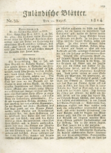 Inländische Blätter. 1814.08.11 Nr32