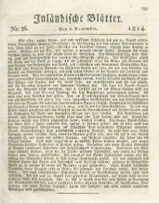 Inländische Blätter. 1814.09.08 Nr36