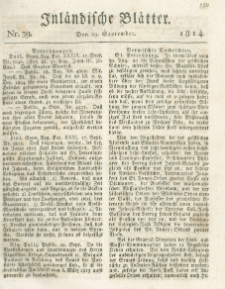Inländische Blätter. 1814.09.29 Nr39
