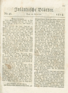 Inländische Blätter. 1814.10.20 Nr42