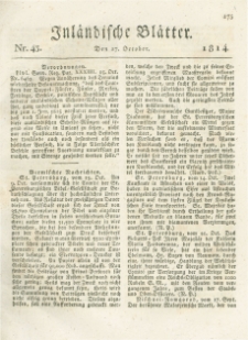 Inländische Blätter. 1814.10.27 Nr43