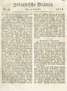 Inländische Blätter. 1814.11.10 Nr45