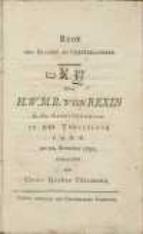 Rede vom Glauben an Unterblichkeit dem H. W. M. B. von Rexin K. Pr. Geheimdenrath in der Trauerloge z. g. H. K. am 21. December 1790 gehalten