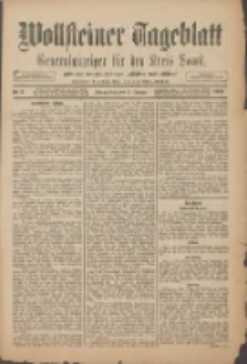 Wollsteiner Tageblatt: Generalanzeiger f&uuml;r den Kreis Bomst: mit der Gratis-Beilage: "Bl&auml;tter und Bl&uuml;ten" 1909.01.07 Nr5
