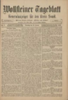Wollsteiner Tageblatt: Generalanzeiger f&uuml;r den Kreis Bomst: mit der Gratis-Beilage: "Bl&auml;tter und Bl&uuml;ten" 1909.01.12 Nr9