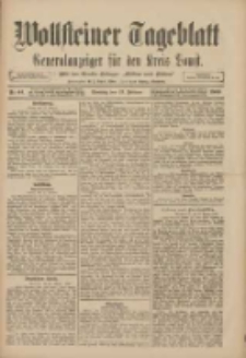 Wollsteiner Tageblatt: Generalanzeiger f&uuml;r den Kreis Bomst: mit der Gratis-Beilage: "Bl&auml;tter und Bl&uuml;ten" 1909.02.21 Nr44