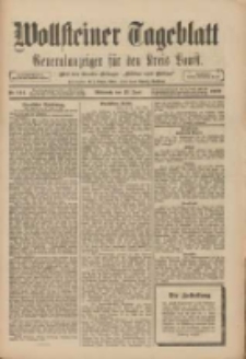 Wollsteiner Tageblatt: Generalanzeiger f&uuml;r den Kreis Bomst: mit der Gratis-Beilage: "Bl&auml;tter und Bl&uuml;ten" 1909.06.23 Nr144