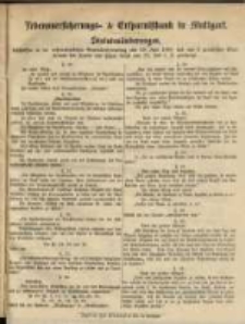 Lebensversicherungs- & Ersparnissbank in Stuttgart.Statuten&auml;nderungen.