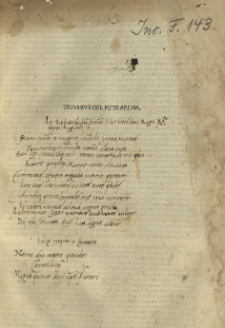 Trionfi e Canzoniere, cum commentis Bernardi Lapini, Francisci Philelphi, Hieronymi Squarzafici. I.