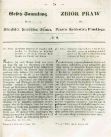 Gesetz-Sammlung f&uuml;r die K&ouml;niglichen Preussischen Staaten. 1854.01.26 No2