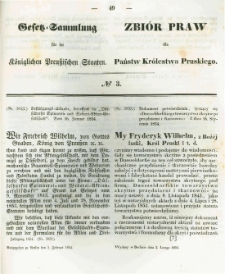 Gesetz-Sammlung f&uuml;r die K&ouml;niglichen Preussischen Staaten. 1854.02.02 No3