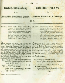 Gesetz-Sammlung f&uuml;r die K&ouml;niglichen Preussischen Staaten. 1854.02.23 No5