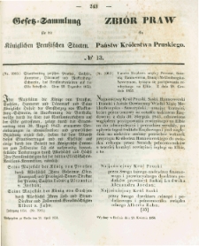 Gesetz-Sammlung f&uuml;r die K&ouml;niglichen Preussischen Staaten. 1854.04.29 No13