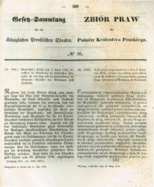 Gesetz-Sammlung f&uuml;r die K&ouml;niglichen Preussischen Staaten. 1854.05.15 No16