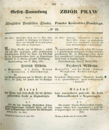 Gesetz-Sammlung f&uuml;r die K&ouml;niglichen Preussischen Staaten. 1854.06.22 No22