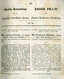 Gesetz-Sammlung f&uuml;r die K&ouml;niglichen Preussischen Staaten. 1854.06.28 No25