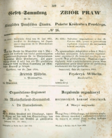 Gesetz-Sammlung f&uuml;r die K&ouml;niglichen Preussischen Staaten. 1854.07.08 No26