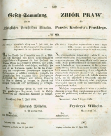 Gesetz-Sammlung für die Königlichen Preussischen Staaten. 1854.07.27 No29