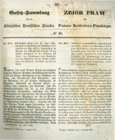 Gesetz-Sammlung f&uuml;r die K&ouml;niglichen Preussischen Staaten. 1854.08.01 No30
