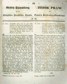 Gesetz-Sammlung f&uuml;r die K&ouml;niglichen Preussischen Staaten. 1854.08.12 No31