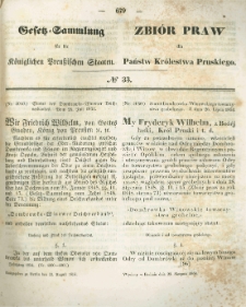 Gesetz-Sammlung für die Königlichen Preussischen Staaten. 1854.08.22 No33