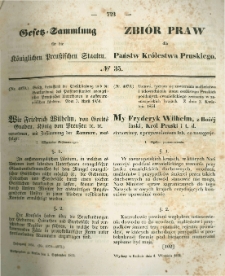 Gesetz-Sammlung f&uuml;r die K&ouml;niglichen Preussischen Staaten. 1854.09.04 No35