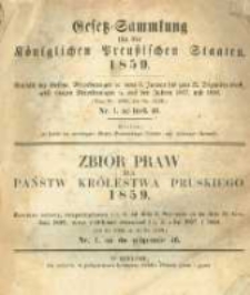 Gesetz-Sammlung für die Königlichen Preussischen Staaten. 1859.01.14 No1