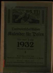 Landwirtschaftlicher Kalender für Polen für das Jahr 1932