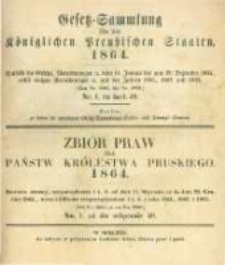 Gesetz-Sammlung f&uuml;r die K&ouml;niglichen Preussischen Staaten. 1864.02.03 No1