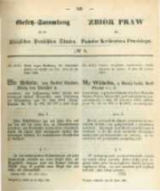 Gesetz-Sammlung f&uuml;r die K&ouml;niglichen Preussischen Staaten. 1864.03.30 No8