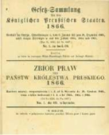 Gesetz-Sammlung f&uuml;r die K&ouml;niglichen Preussischen Staaten. 1866.01.23 No1