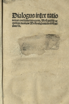 Dialogus rationis et conscientiae de frequenti usu communionis