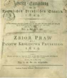 Gesetz-Sammlung für die Königlichen Preussischen Staaten. 1819 No1