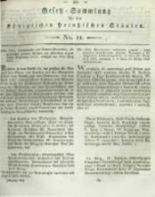 Gesetz-Sammlung f&uuml;r die K&ouml;niglichen Preussischen Staaten. 1819 No11