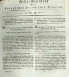 Gesetz-Sammlung f&uuml;r die K&ouml;niglichen Preussischen Staaten. 1819 No14