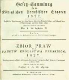Gesetz-Sammlung für die Königlichen Preussischen Staaten. 1827 No1