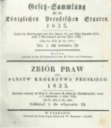Gesetz-Sammlung f&uuml;r die K&ouml;niglichen Preussischen Staaten. 1835 No1