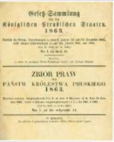 Gesetz-Sammlung für die Königlichen Preussischen Staaten. 1863.01.27 No1