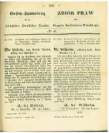 Gesetz-Sammlung f&uuml;r die K&ouml;niglichen Preussischen Staaten. 1863.12.01 No41