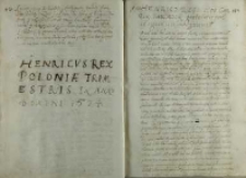 Mowa kardynała Stanisława Hozjusz witająca przybyłego kr&oacute;la Henryka Walezego, Rzym 1574