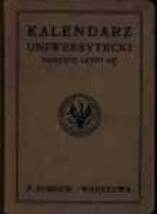 Kalendarz Uniwersytecki semestr letni 1915/1916