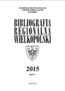 Bibliografia Regionalna Wielkopolski: 2015 Nr1