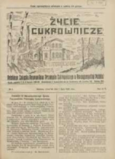 Życie Cukrownicze : miesięcznik : organ Polskiego Związku Pracownik&oacute;w Przemysłu Cukrowniczego w Rzeczypospolitej Polskiej 1926.07.01 R.4 Nr5