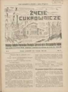 Życie Cukrownicze : miesięcznik : organ Polskiego Związku Pracownik&oacute;w Przemysłu Cukrowniczego w Rzeczypospolitej Polskiej 1926.11.01 R.4 Nr9