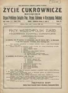 Życie Cukrownicze : miesięcznik : organ Polskiego Związku Pracownik&oacute;w Przemysłu Cukrowniczego w Rzeczypospolitej Polskiej 1927.06.01 R.5 Nr4