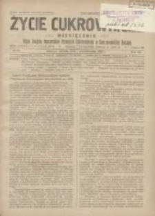 Życie Cukrownicze : miesięcznik : organ Polskiego Związku Pracownik&oacute;w Przemysłu Cukrowniczego w Rzeczypospolitej Polskiej 1929.10.01 R.7 Nr10
