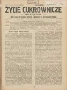 Życie Cukrownicze : miesięcznik : organ Polskiego Związku Pracownik&oacute;w Przemysłu Cukrowniczego w Rzeczypospolitej Polskiej 1930.02.01 R.8 Nr2