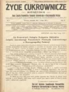 Życie Cukrownicze : miesięcznik : organ Polskiego Związku Pracownik&oacute;w Przemysłu Cukrowniczego w Rzeczypospolitej Polskiej 1931.02.01 R.9 Nr2