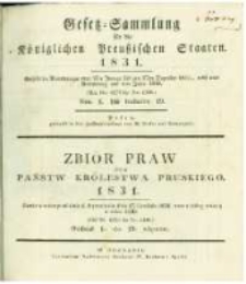 Gesetz-Sammlung f&uuml;r die K&ouml;niglichen Preussischen Staaten. 1831 No1