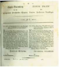 Gesetz-Sammlung f&uuml;r die K&ouml;niglichen Preussischen Staaten. 1831 No7